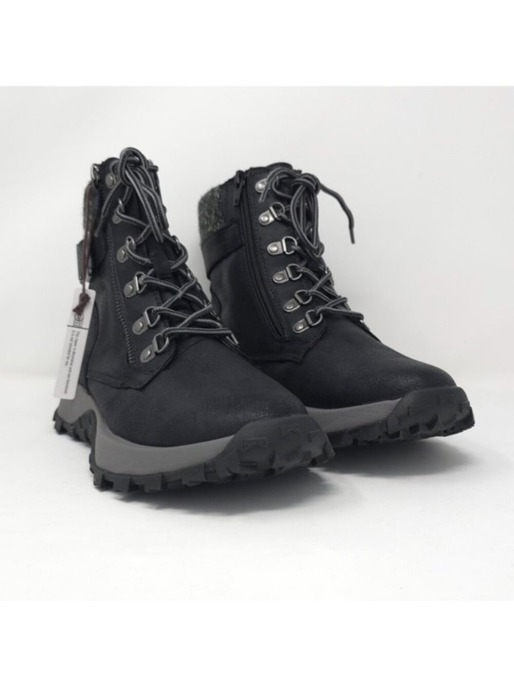 CLIFFS BY WHITE MOUNTAIN Cushioned Lace Up City Hiker Sneaker Boot Black 7.5M - Picture 2 of 11